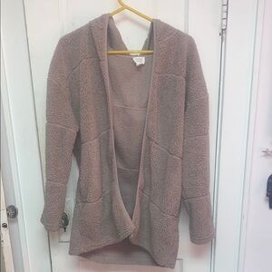 Cozy Taupe Open-Front Sweater